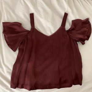 Off the Should Silk Plum Top